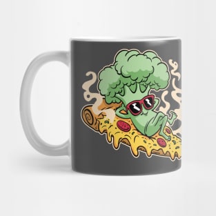 Broccoli and pizza Mug